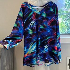 Woman’s neon glow in the dark long slee shirt size 2XL